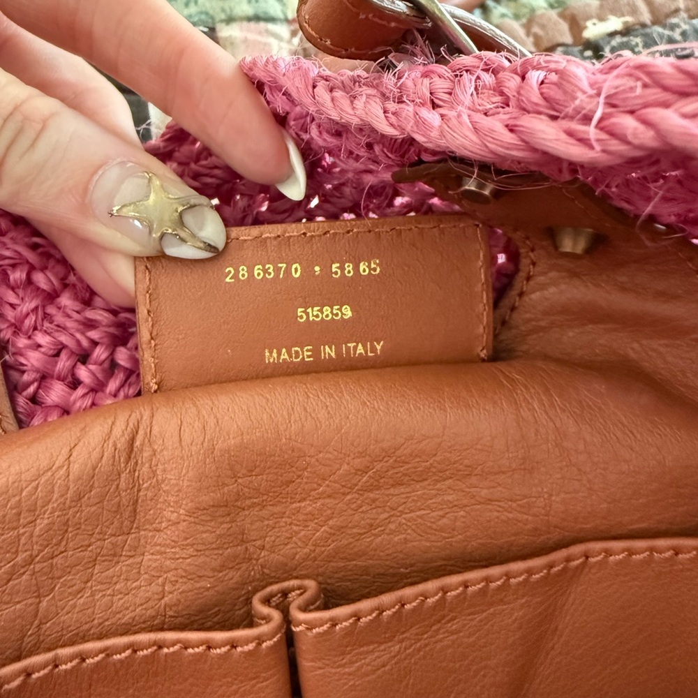 Balenciaga Raffia Panier Two-Toned Tote in Pink/Natural - Picture 6 of 9